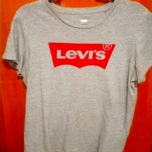 levi t shirt grey women's size medium classic tee